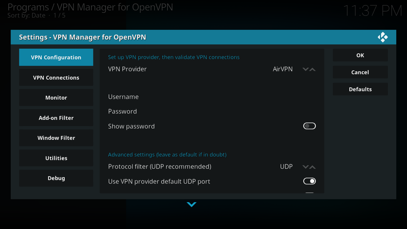 Konfiguracja Menedżera VPN