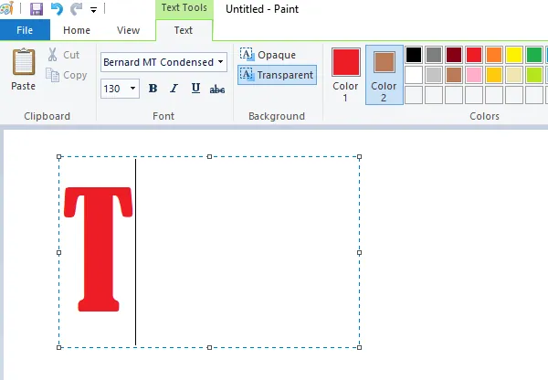Jak dodać tekst i zmienić kolor w MS Paint w Windows 10