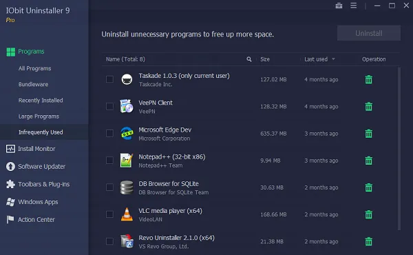 Rzadko używane oprogramowanie Windows