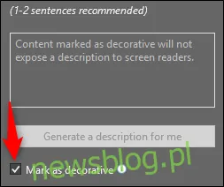 oznacz jako dekoracyjny