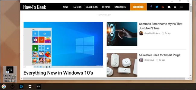 Skrót otwiera stronę w oknie Chrome bez interfejsu.