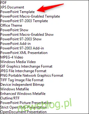 zapisz jako szablon PowerPoint