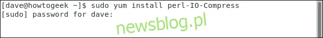 Zip install polecenie w Centos