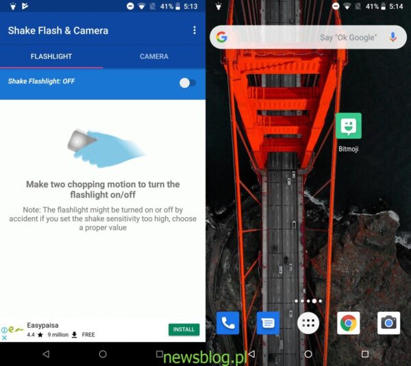 Jak potrząsnąć urządzeniem, aby włączyć latarkę na Androidzie [No Root]