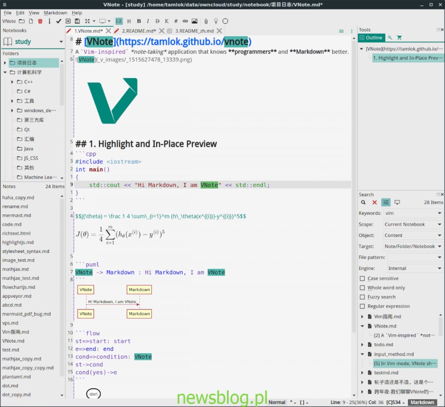 Jak zainstalować edytor przecen VNote w systemie Linux