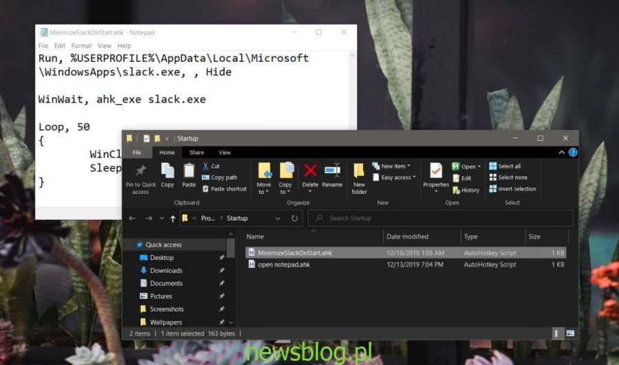 Jak uruchomić Slack zminimalizowany w tle w systemie Windows 10