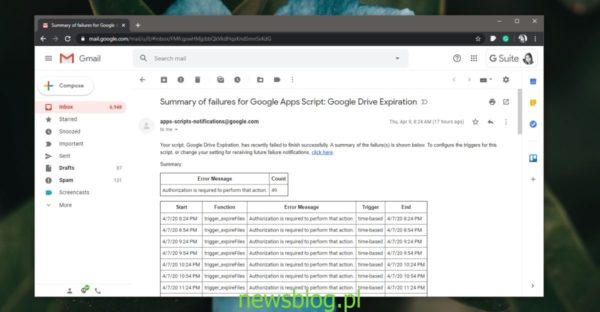 Jak zatrzymać „awarie e-maili z Google Apps Script”