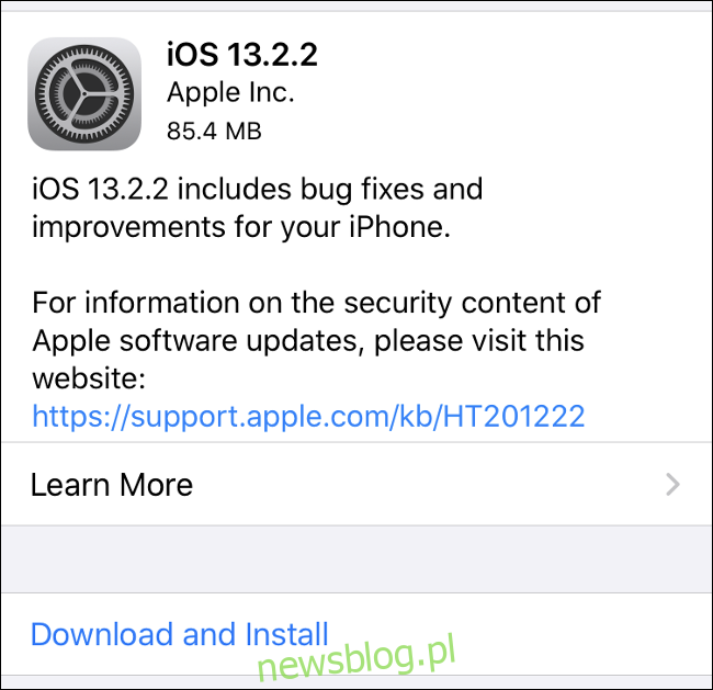 Zainstaluj aktualizację oprogramowania iOS