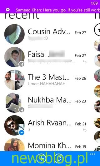 Praktycznie z Facebook Messenger dla Windows Phone 8