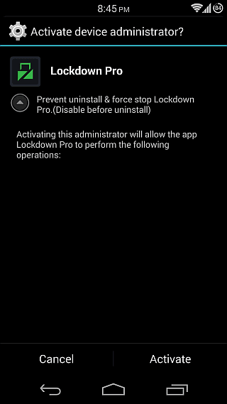Lockdown Pro dla Androida 07