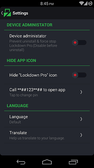 Lockdown Pro dla Androida 06