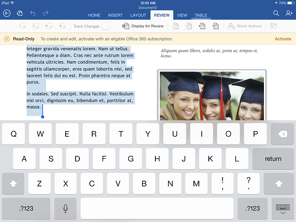 Microsoft Word na iPada (1)