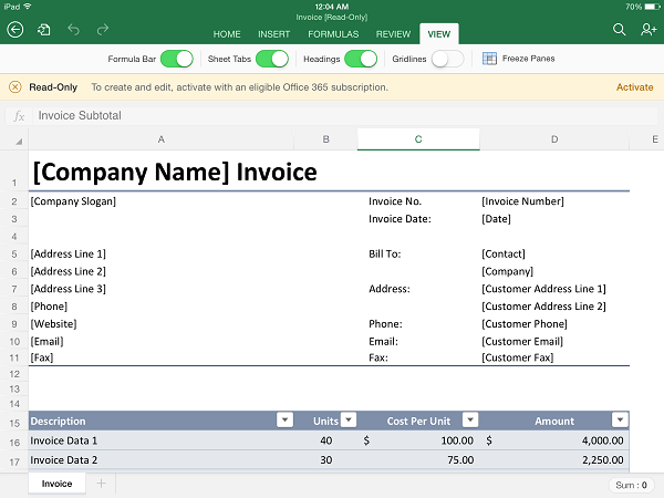 Microsoft Excel na iPada (2)