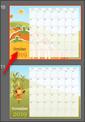 wybierz październik w kalendarzu