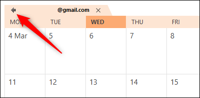 Strzałka nakładania się kalendarza programu Outlook