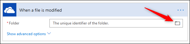 Pole Folder z podświetloną ikoną folderu