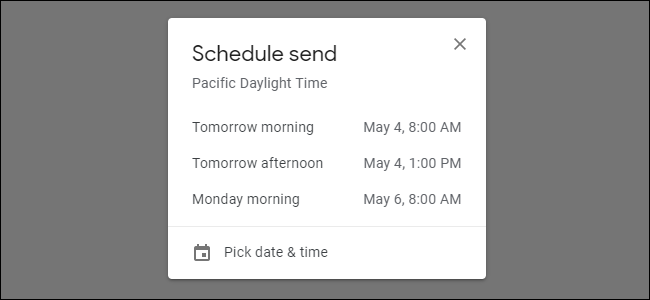 Wybór czasu wysłania wiadomości e-mail za pomocą Gmaila