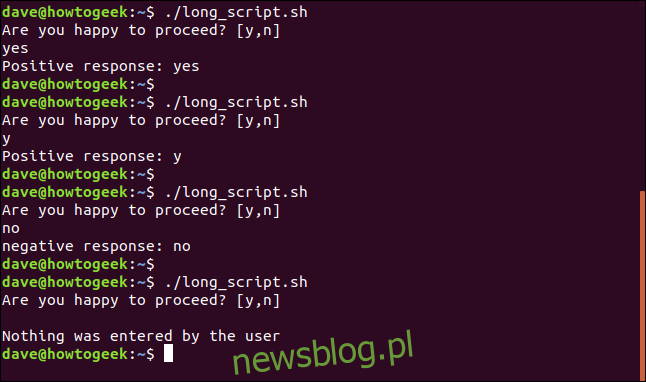 wyjście z long_script.sh w oknie terminala