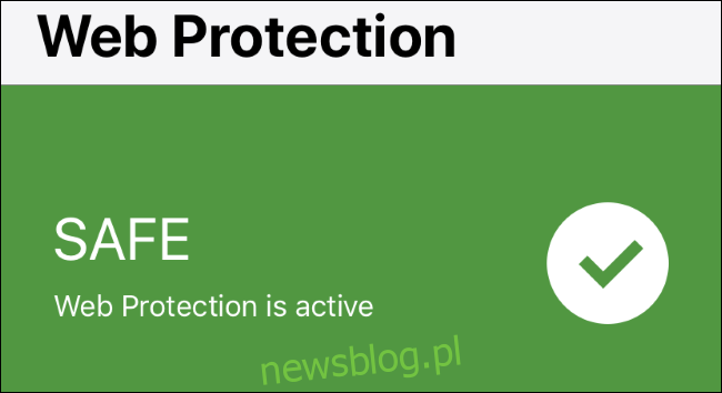 Stan ochrony sieciowej w programie Norton Mobile Security na telefonie iPhone