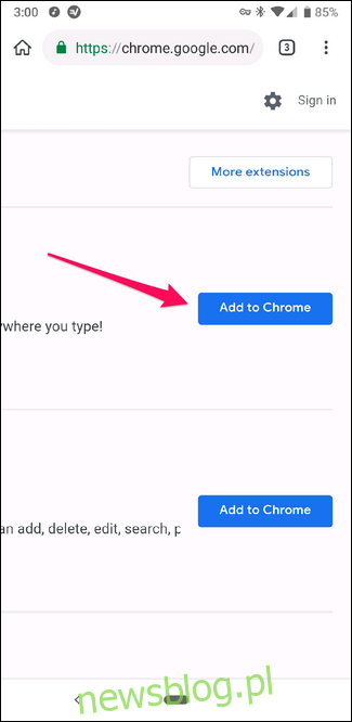 Przybliżone spojrzenie na przycisk Dodaj do Chrome