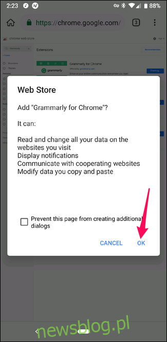 Instalowanie rozszerzenia Chrome w przeglądarce Kiwi