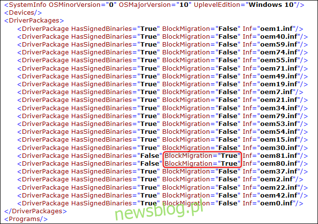 Znalezienie sterownika, który blokuje migrację w systemie Windows 10