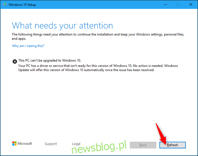 Wznawianie instalacji systemu Windows 10 za pomocą przycisku Odśwież
