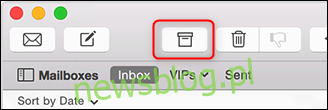 Przycisk Archiwizuj w Apple Mail