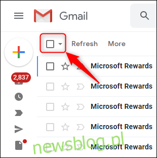 Pole wyboru Gmaila