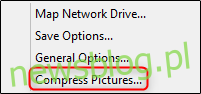 Opcja kompresji zdjęć w narzędziach