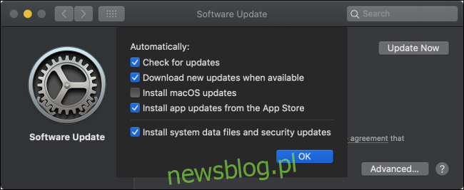 Przełącz automatyczne aktualizacje macOS