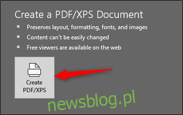 Utwórz plik PDF lub XPS