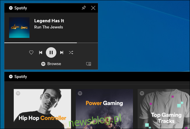 Integracja Spotify z nakładką paska gry systemu Windows 10