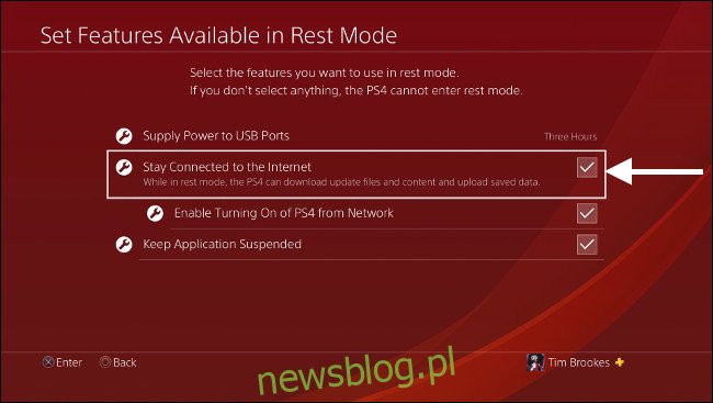 Zezwól PS4 na dostęp do Internetu w trybie spoczynku