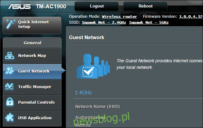 Opcja Guest Network na routerze Asus