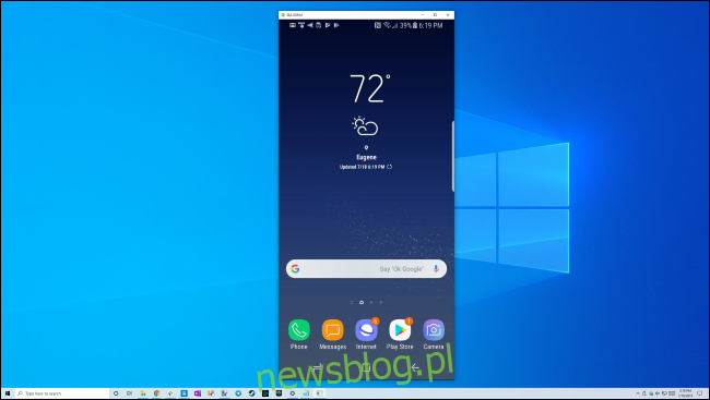 Tworzenie kopii ekranu telefonu Samsung Galaxy na pulpicie systemu Windows 10 przez USB