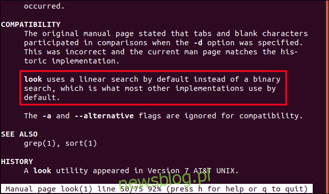 Strona podręcznika dotycząca wyglądu Ubuntu w oknie terminala.