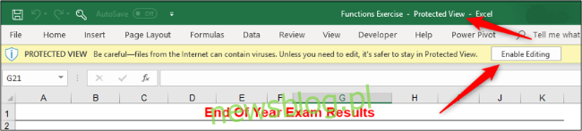 Jak przejść do trybu edycji w programie Excel