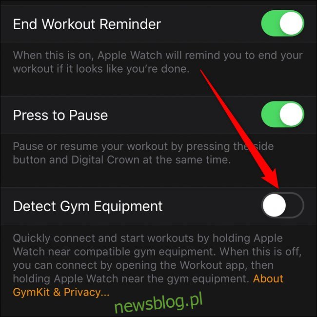 Menu ćwiczeń Apple iPhone Apple Watch App