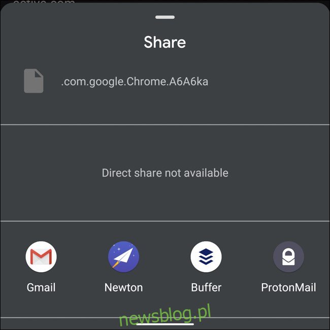 Arkusz udostępniania haseł eksportu do Androida Chrome