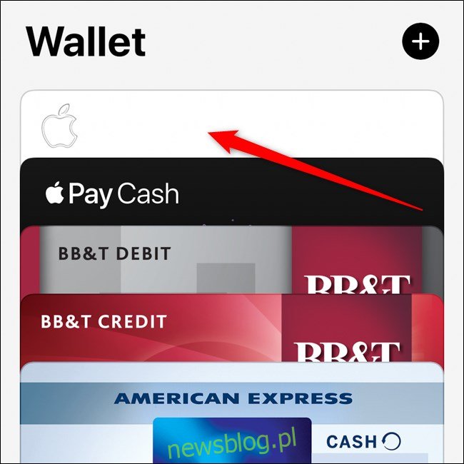 Aplikacja Portfel dla iPhone'a Wybierz Apple Card