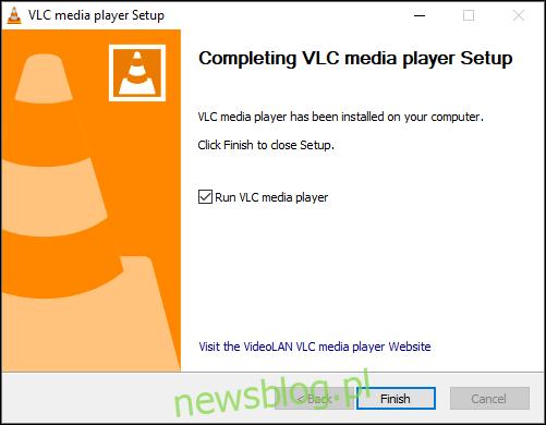 Uruchamianie VLC po instalacji