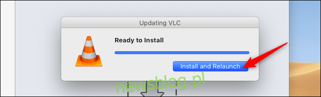 Uruchom ponownie VLC po aktualizacji na komputerze Mac