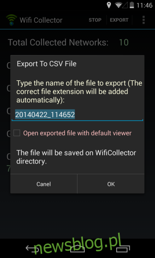 Nazwa pliku Wifi Collector_Export