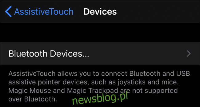 Parowanie myszy Bluetooth w iOS 13 (iPadOS 13)