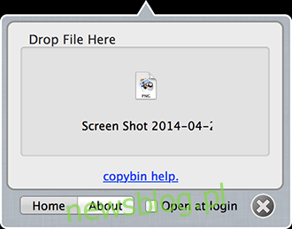 Copybin - wysłane z komputera Mac