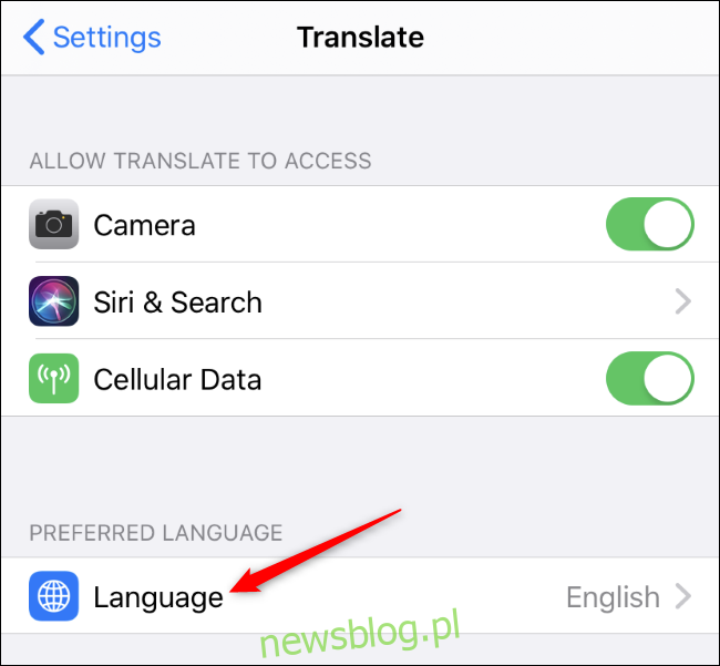 Wybór preferowanego języka dla pojedynczej aplikacji na telefonie iPhone z systemem iOS 13.