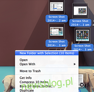 Praca na komputerze Mac - nowy folder