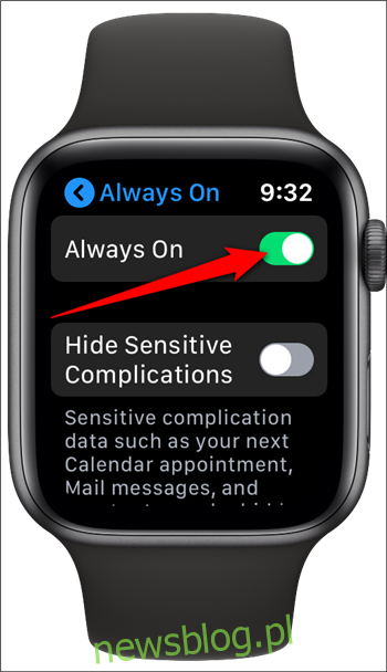 Apple Watch wyłącza się Zawsze włączony