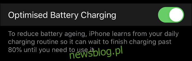 Wyłącz zoptymalizowane ładowanie baterii, aby osiągnąć 100% w iOS 13